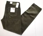 $198 New BRAX Casual Cord Pants Chuck 38x34 Green Regular Fit HI-FLEX CORUROY 38