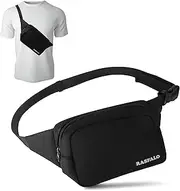 [Rasfalo] Bum Bag for Men and Women, Large Capacity Belt Bag with Adjustable Shoulder Strap for Running, Yoga, Jogging, Hiking, Hands-Free Carry All Phones, black, Style 01