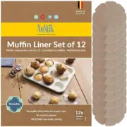 Silicone Fibreglass Muffin Liner Set of 12 – Reusable, Non-Stick Liners for Easy