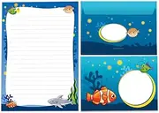Writing Paper Set Letter Pad with Envelope for Girls Boys Kids Shark Animals Letter Paper Pad Lined (A5 Pad with 25 Sheets + 15 Envelopes)
