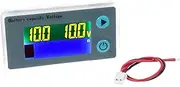 Daseeme 10-100V LCD Battery Monitor 12V/24V/36V/48V Digital Battery Capacity Voltmeter Tester Percentage Level Voltage Temperature Switch Meter Gauge with Cable Marine RV Battery Power Indicator Panel