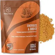Organic Cordyceps Mushroom Powder Supplement - Cordyceps Extract for Increased Energy, Stamina, and Endurance (45g, 30 Servings) - Energize & Boost by Steep Into It