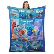 Personalized Fleece Plush Fleece Blanket Finding Dory, Gift For Children, Gift