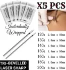 5X BODY PIERCING NEEDLES Medical Grade Gauge Sterilised TRI BEVELLED ULTRA SHARP