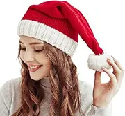 [NociHah] Women Men Santa Hat Christmas Knitted Winter Beanie Hat Adult Xmas Party Costume Favors Gifts Accessories