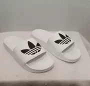 New Men’s Adidas Adilette Lite Slides/ Sandals~White/Black (FU8297) Size 11