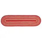 New Primitive Country Rustic RED & TAN Braided Jute Table Runner Topper 36"