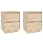 2x Bedside Tables Drawers Storage Side Lamp Cabinets Nightstand Solid Pine Wood