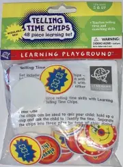 48 Telling Time Chips Learning Playground #480550 Digital, Written & Analog ~NEW