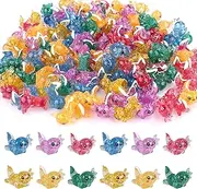 NQEUEPN 30pcs Mini Resin Axolotl, Glitter Miniature Axolotl Figurines Tiny Animal Figurines Shiny Cute Mini Axolotl Figures for DIY Crafts Aquarium Dollhouse Garden Decor (6 Colors)