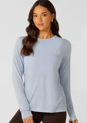 [Lorna Jane] Lotus Long Sleeve Top in Blue, Size - Large L Light Moontide