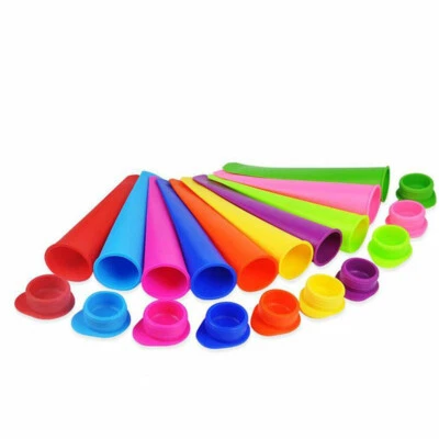 12x Icy Pole Jelly Popsicle Maker Silicone Pop Mould Safe Ice Cream Block Molds