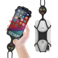在飛比找momo購物網優惠-【Bone 蹦克】頸掛手機綁 - 喵喵貓(手機掛繩 矽膠頸掛