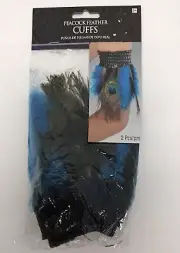 Peacock Feather Cuffs Bird Animal Fancy Dress Halloween Adult Costume Accessory