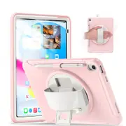 Tablet Case For iPad 10th with 360�� Kickstand/Hand Strap Shockproof-Pink