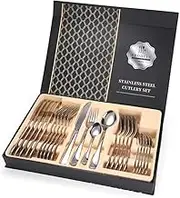 Cutlery Set 24pc Tableware Steak Knife Stainless Steel Dinner Gift Box Silver