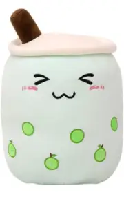 Niuniu Daddy 13in Green Boba Plushie Cute Bubble Tea Stuffed Toy squint eyes NEW