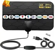 TV Antenna Indoor Digital Antenna Long Range 300 Miles,Portable TV Antenna with Local Channels,Antennas for Smart tv,Support 4K 1080p Smart Television with Amplifier Signal Booster for Free Channels