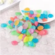 100 Pcs Pebbles Stone Glow in the Dark Rock Fish Tank Stones Garden Road Dec (Pe