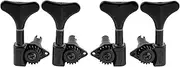 Wilkinson 2R2L 20:1 Ratio Bass Tuners Machine Heads Tuning Pegs Keys Set for Ibanez Style Electric Bass, Black