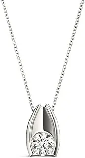 [Generic] Customize Jewel GIA/IGI 0.70 Carat Round Cut Natural Earth Mined Diamond Solitaire Hug Bezel Set Pendant In 14k White Yellow Rose Gold For Women, F-VVS, Medium, Gemstone, natural diamond