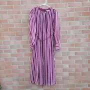 BODEN ALBA MIDI Dress Mulled Wine Milkshake Stripe W0205 size 6