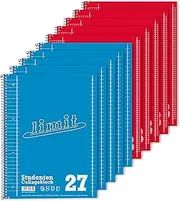 Limit College Notepad A4 80 Sheets Squared Ruled with Margin Pack of 10 - Ideal for Students, Students and Office