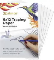 Tracing Paper 9x12 63 GSM - Pack of 50 Sheets Tracing Paper for Sewing Patter...