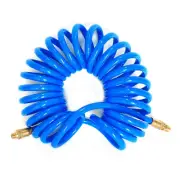 Steelman 25-ft Coiled 3/8 in. 100 PSI Air Hose with 1/4 in. NPT Fittings 50041-F