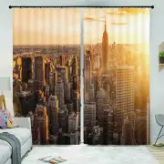 Buildings Morning Light 3D Blockout Photo Print Curtain Fabric Curtains Window