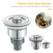 Kitchen Sink Drain Strainer Stainless Steel Drain Basket Removable Waste Plugs
