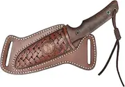 Tourbon Leather Fixed Blade Knife Sheath for Belt Knives Holder Cross Draw Right Side Carry Open Top EDC Tools Holster