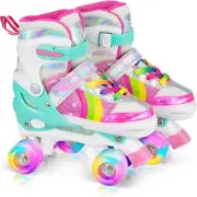 Hawkeye Roller Skates for Girls, 4 Sizes Adjustable Roller Skates for Kids Gi...