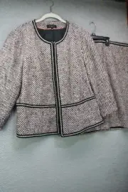Talbots Plus Tweed Skirt Set-Jacket 18W-Skirt 20W-New with Tags-Wool Blend