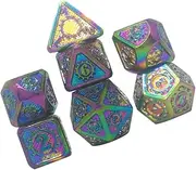 WHAMVOX Entertainment Dice Set 7pcs Alloy Multi Dice Numbers Digital Dice for Board Games and Parties