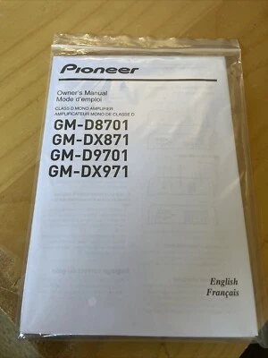 Pioneer GM-D Series Monoblock Amplifier Owners Manual With Accessories (New)