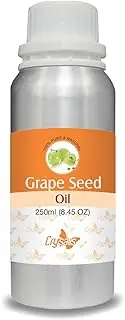 CRYSALIS Grape Seed (Vitis Vinifera) | 100% Pure & Natural Undiluted Carrier Oil | Cold Pressed Oil for Glowing Skin, Healthy Hair, Nourished Face, Rich in Omega 3-250ml (8.45 FL OZ)