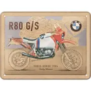 Nostalgic-Art 15x20cm Metal Sign BMW R80 G/S Paris Dakar Small Home/Office Decor