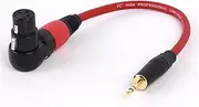 ROBAUN Colorful Right Angle XLR 3Pin Male/Female Plug to 3.5mm 1/8inch Stereo Male Jack Connector for Microphone Speaker 0.3-15M(Red-F,5 m)