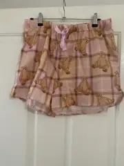 Peter Alexander Ladies Pyjama Shorts Check Bears Large