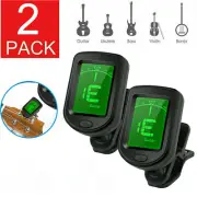 2Pcs Clip-On LCD Clip-on Digital Tuner for Guitar Bass Violin Ukulele Chromatic