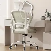 Mimoglad Office Chair, High Back Ergonomic Desk Chair with Adjustable Lumbar Support and Headrest, Swivel Task Chair with flip-up Armrests for Guitar Playing, BIFMA Passed