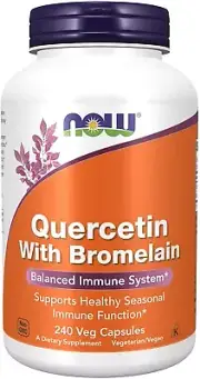 NOW Quercetin with Bromelain 240 Veggie Caps ***SALE*** POWERFUL IMMUNE SUPPORT