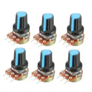 6Pcs 50K Ohm Variable Resistors Carbon Film Taper Potentiometer with Knobs