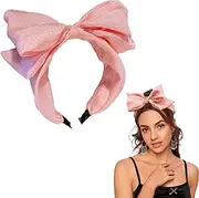 AEGYPIUS Pink Bow Headband with Bow, 5.9 x 6.69 inches Cute Big Headbands with Bows for Women, Bow Headbands for Women Headband Bows for Stylish Looks