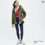 全新UNIQLO 女裝防潑水連帽外套 風衣外套 軍綠尺寸L