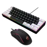 USB Keyboard Mouse Kit 61-key Wired RGB Backlight Computer Keyboard LED Lighting
