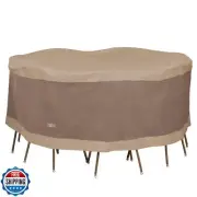 Duck Covers Elegant Water-Resistant 90 Inch Round Patio Table and Chair Set C