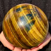 5.31LB Natural Tiger Eye stone ball quartz crystal ball Reiki healing