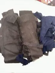 Wool Fabric Pieces Over 1 Pound Brown And Black Great For Wool Appliqué and rug